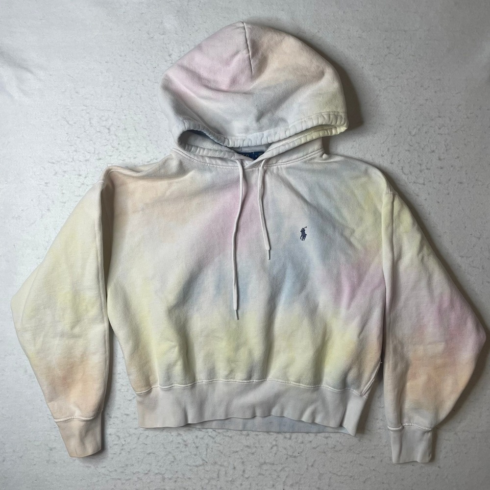 Polo Ralph Lauren‎ Tie Dye Hoodie Sweatshirt Rainbow Pastel Logo M